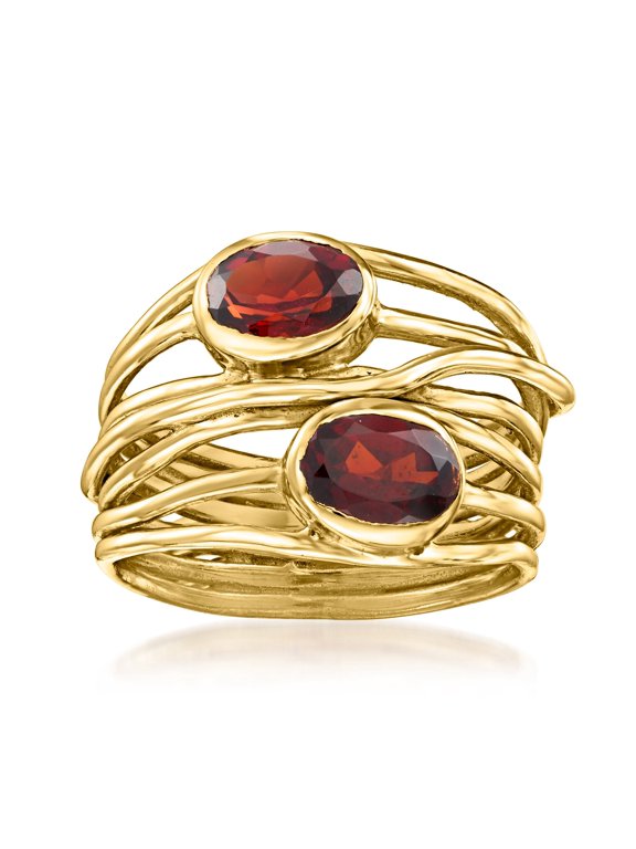 1.60 ct. t.w. Garnet Highway Ring in 18kt Gold Over Sterling, Women's, Adult