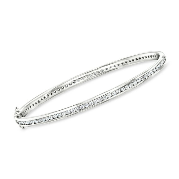Ross-Simons 1.70 ct. t.w. CZ Eternity Bangle Bracelet in Sterling Silver, Women's, Adult