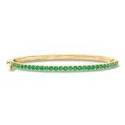 Ross-Simons 1.70 ct. t.w. Emerald Bangle Bracelet in 18kt Gold Over Sterling, Womens, Adult
