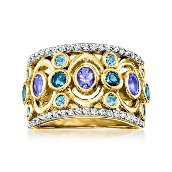 Ross-Simons 1.80 ct. t.w. Multi-Gemstone Ring in 18kt Gold Over Sterling, Women's, Adult