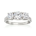 thumbnail image 1 of Ross-Simons 1.92 ct. t.w. CZ 3-Stone Ring in Sterling Silver, Women's, Adult, 1 of 6