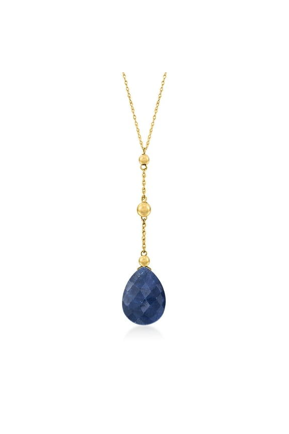 10.00 Carat Sapphire Y-Necklace in 14kt Yellow Gold, Women's, Adult