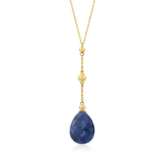 Ross-Simons 10.00 Carat Sapphire Y-Necklace in 14kt Yellow Gold, Women's, Adult