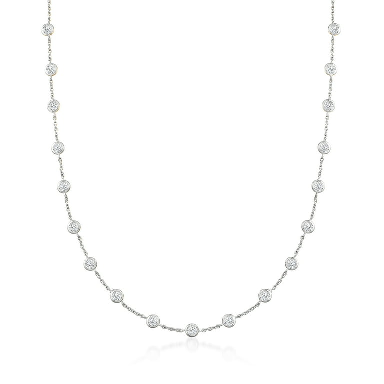 Cz station necklace silver clearance