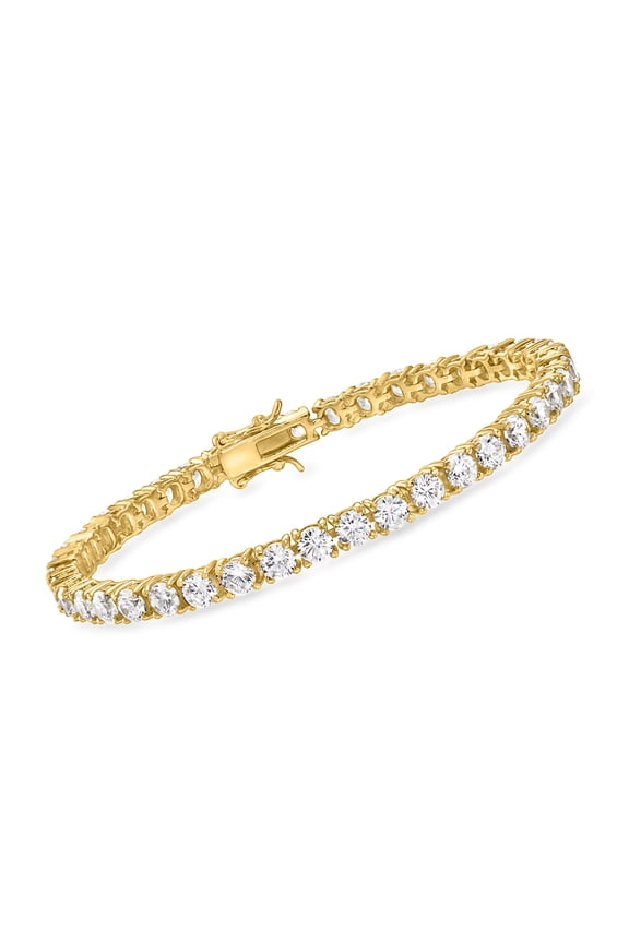 10.00 ct. t.w. CZ Tennis Bracelet in 18kt Gold Over Sterling, Women's, Adult