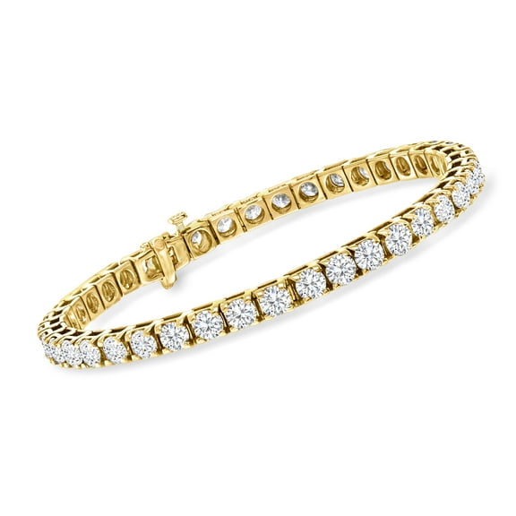 Ross-Simons 10.00 ct. t.w. Diamond Tennis Bracelet in 14kt Yellow Gold, Women's, Adult