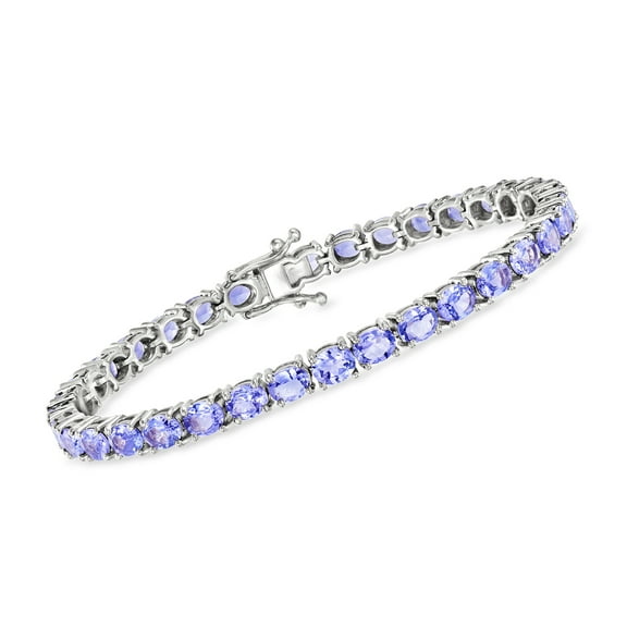 Ross-Simons 10.00 ct. t.w. Tanzanite Tennis Bracelet in Sterling Silver, Women's, Adult