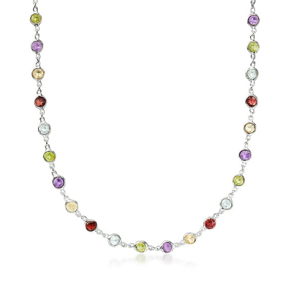 Ross-Simons 10.70 ct. t.w. Multi-Stone Necklace in Sterling Silver, Women's, Adult