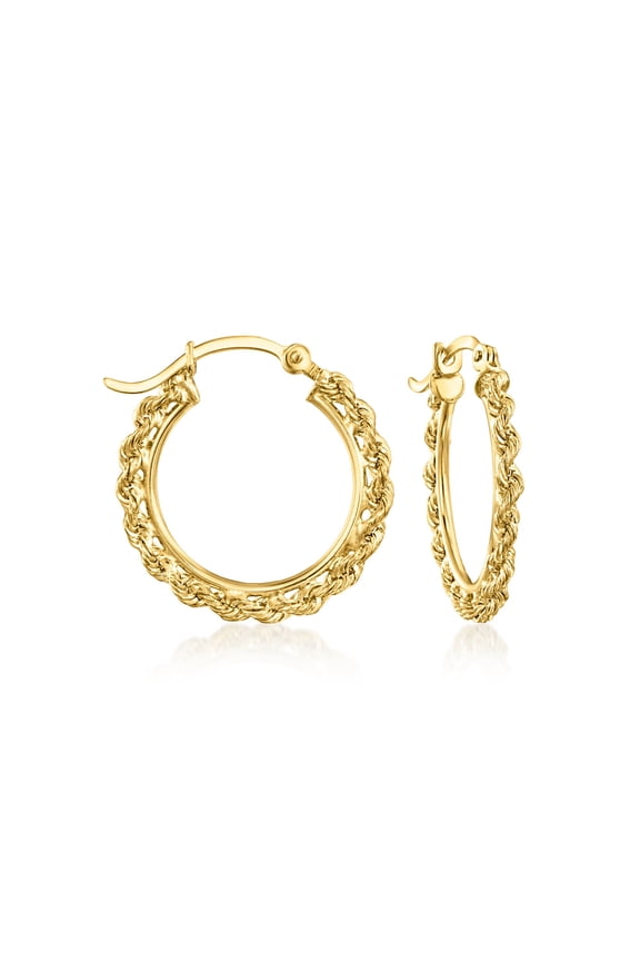 Ross-Simons 10kt Yellow Gold Rope-Chain Hoop Earrings, Women's, Adult