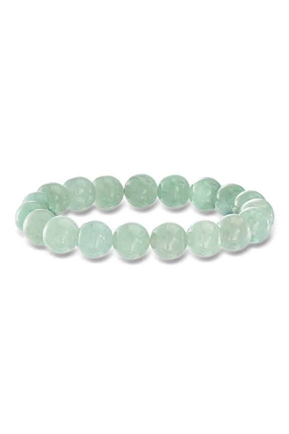 10mm Green Jade Bead Stretch Bracelet, Women's, Adult