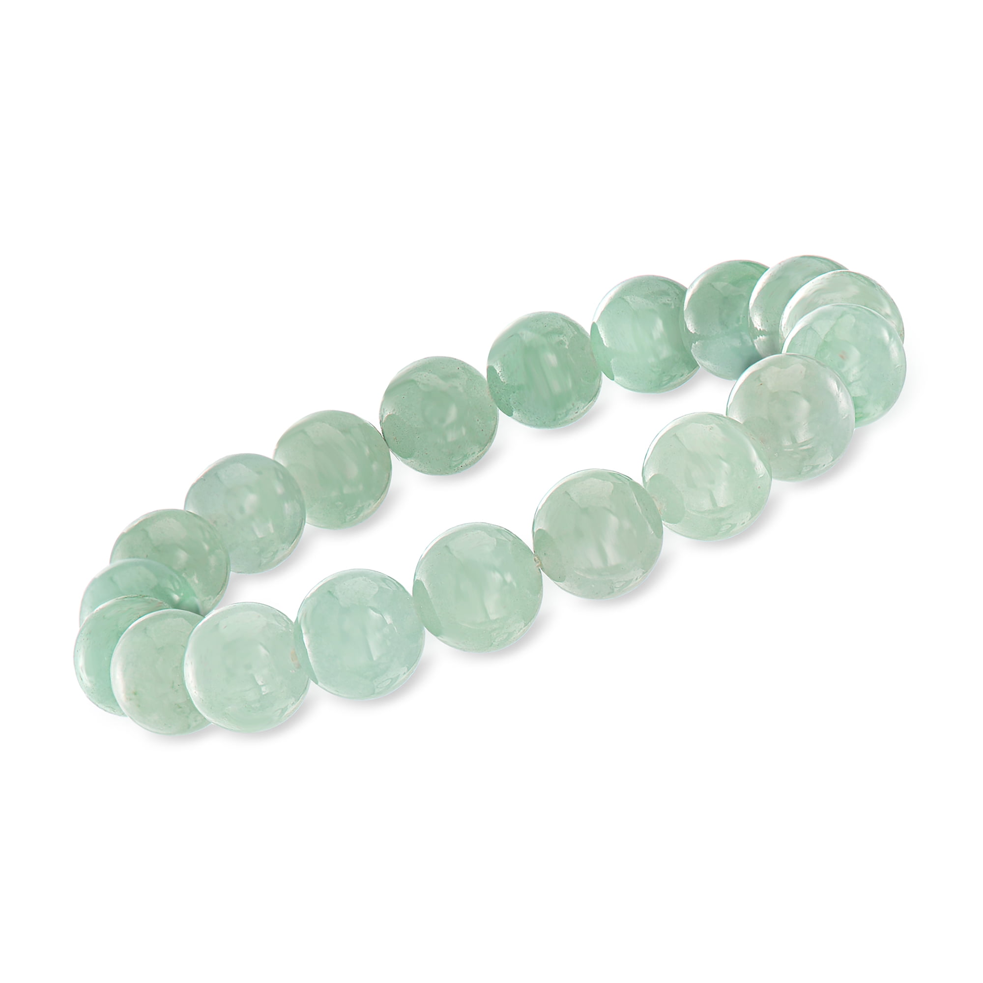 Ross-Simons 10mm Green Jade Bead Stretch Bracelet, Women's, Adult