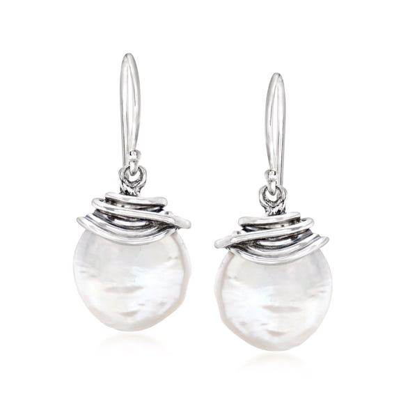 Ross-Simons 12-13mm Cultured Baroque Pearl Drop Earrings in Sterling Silver, Women's, Adult