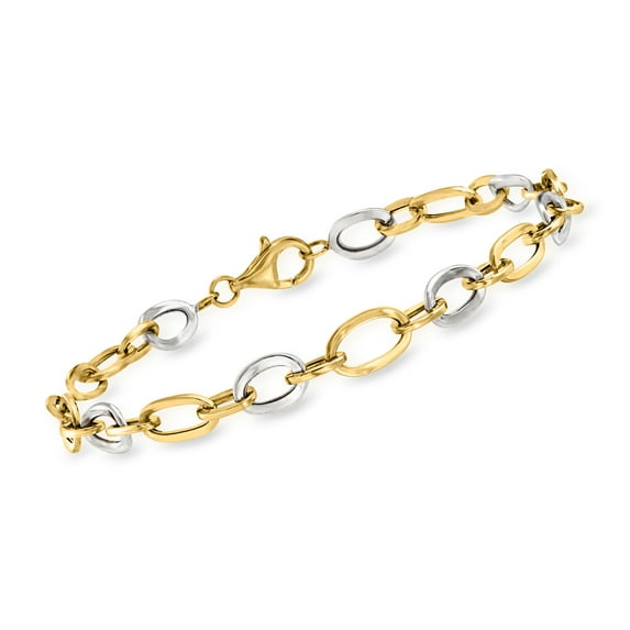 Ross-Simons 14kt 2-Tone Oval-Link Bracelet, Women's, Adult