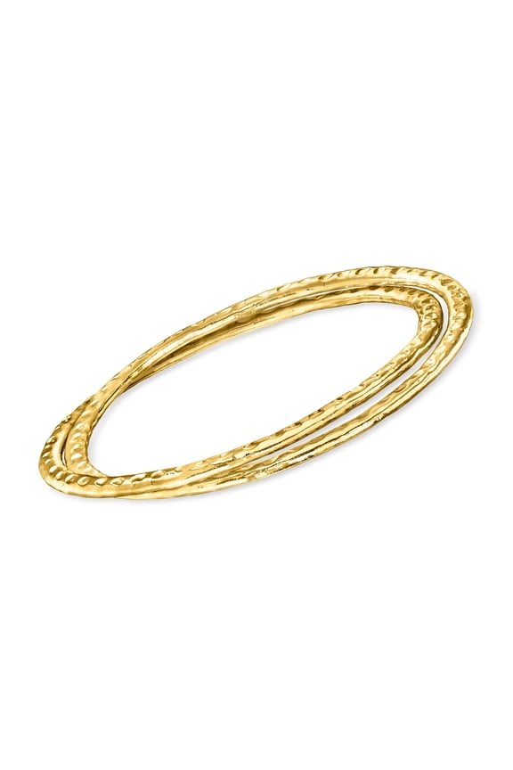 14kt Gold-Plated Interlocking Bangle Bracelet, Women's, Adult