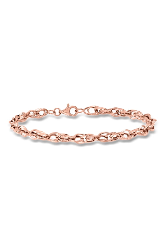 14kt Rose Gold Double Oval-Link Bracelet, Women's, Adult