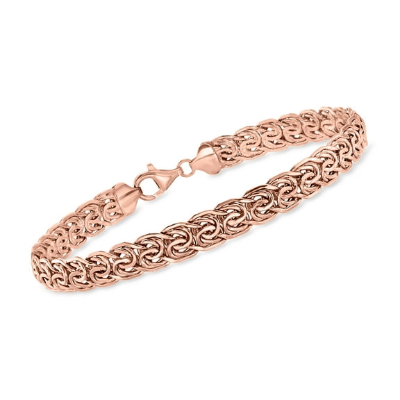 Ross-Simons 14kt Rose Gold Flat Byzantine Bracelet, Women's, Adult