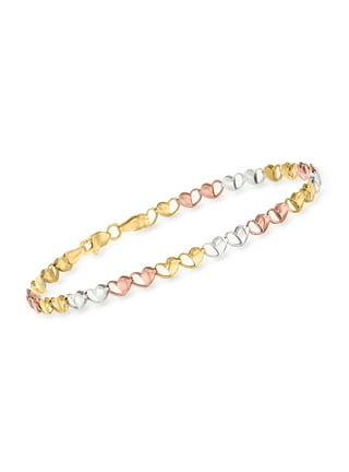 Tri color top gold heart bracelet