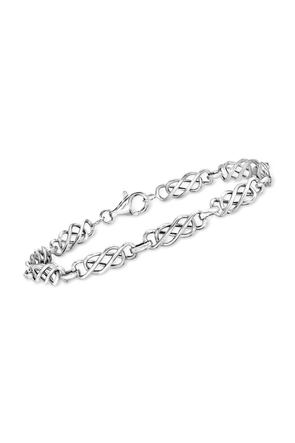 14kt White Gold Double-Infinity Link Bracelet, Women's, Adult