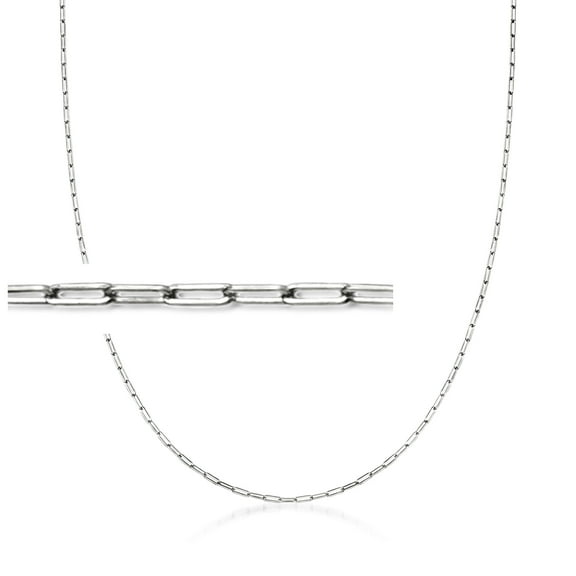 Ross-Simons 14kt White Gold Paper Clip Link Necklace, Women's, Adult