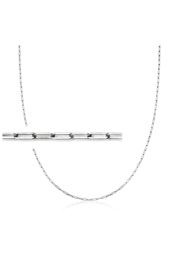 14kt White Gold Paper Clip Link Necklace, Women's, Adult
