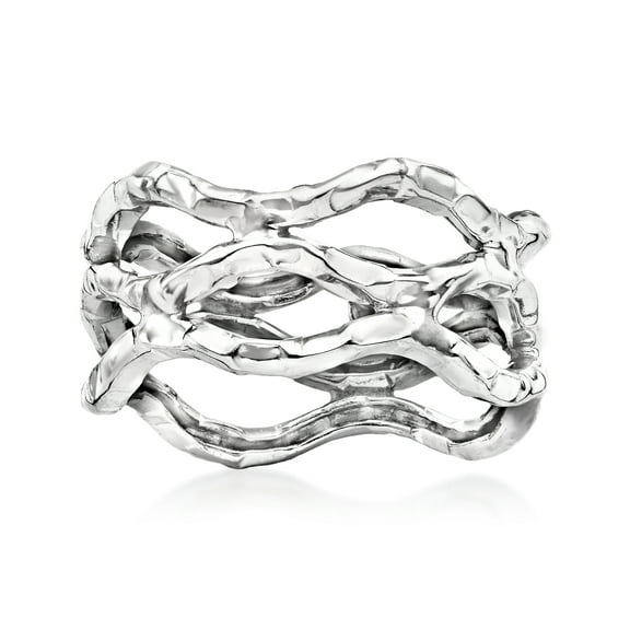 Ross-Simons 14kt White Gold Wavy Open-Space Ring, Women's, Adult