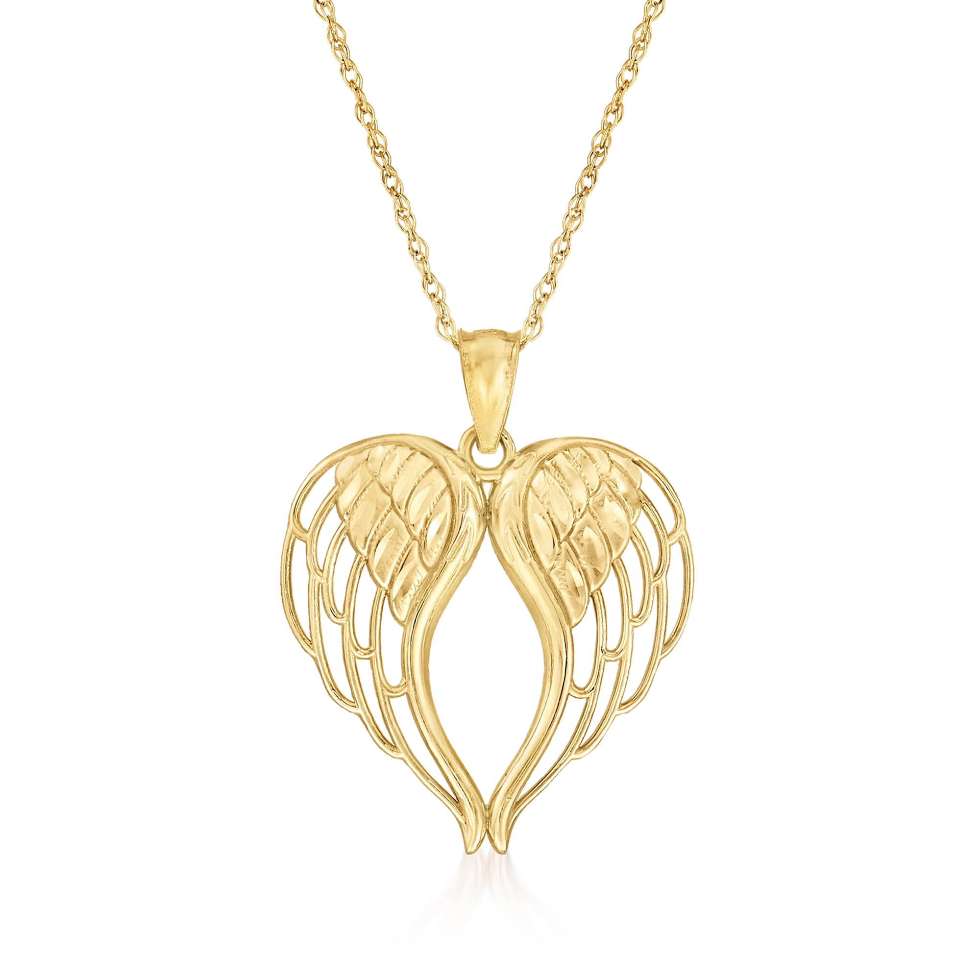 9ct gold shop angel wing pendant