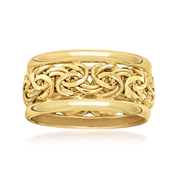 Ross-Simons 14kt Yellow Gold Bordered Byzantine Ring, Women's, Adult