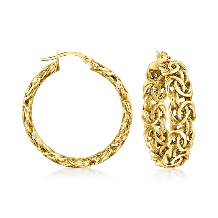 Ross-Simons 14kt Yellow Gold Byzantine Hoop Earrings, Women's