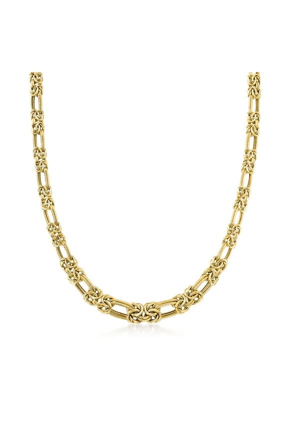 14kt Yellow Gold Byzantine and Double-Link Necklace, Women's, Adult
