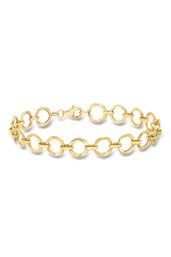 14kt Yellow Gold Circle-Link Bracelet, Women's, Adult