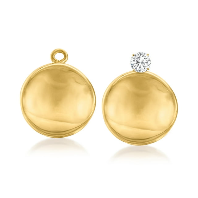 Ross-Simons 14kt Yellow Gold Concave Petite Disc Drop Earring Jackets, Women's, Adult