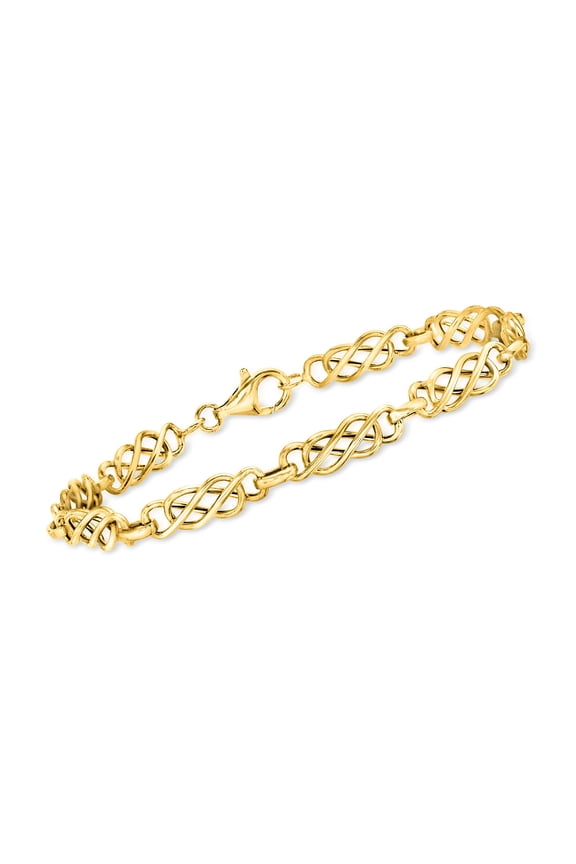 14kt Yellow Gold Double-Infinity Link Bracelet, Women's, Adult