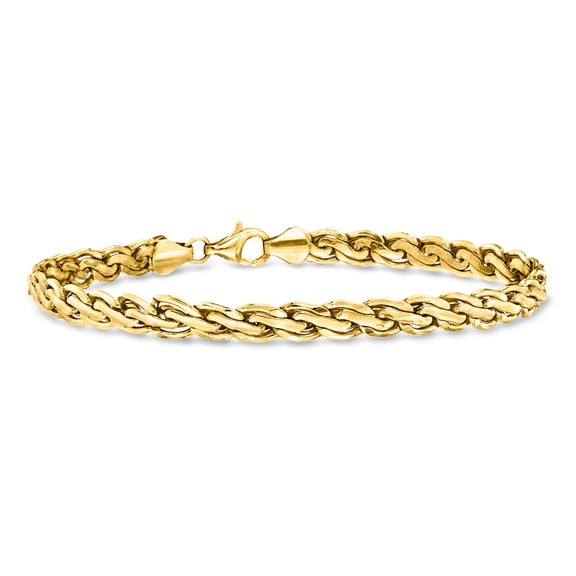 Ross-Simons 14kt Yellow Gold Flat Rope-Chain Bracelet, Women's, Adult