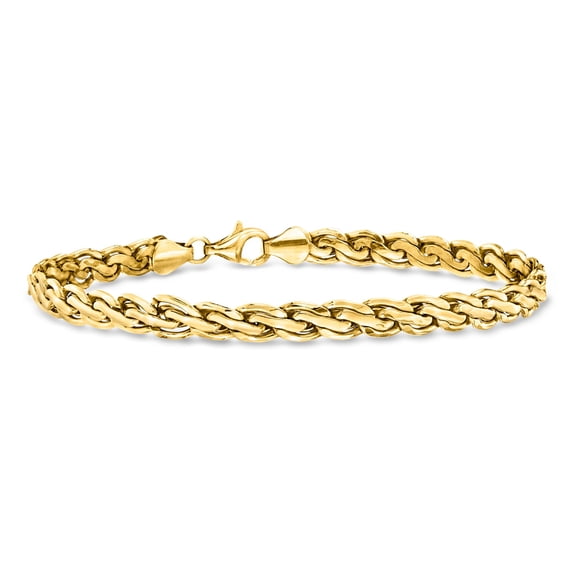 Ross-Simons 14kt Yellow Gold Flat Rope-Chain Bracelet, Women's, Adult