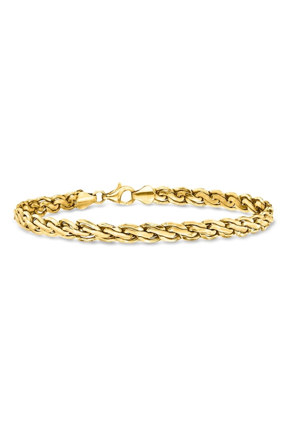 14kt Yellow Gold Flat Rope-Chain Bracelet, Women's, Adult