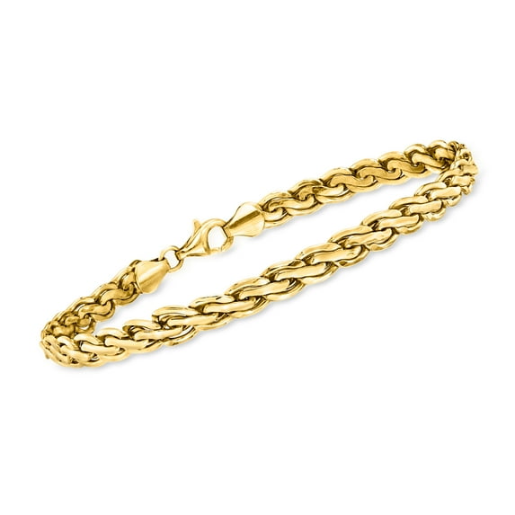 Ross-Simons 14kt Yellow Gold Flat Rope-Chain Bracelet, Women's, Adult