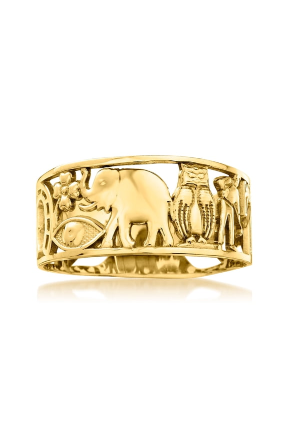 14kt Yellow Gold Good Luck Ring, Women's, Adult