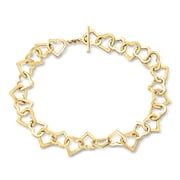 Ross-Simons 14kt Yellow Gold Heart-Link Bracelet, Womens, Adult