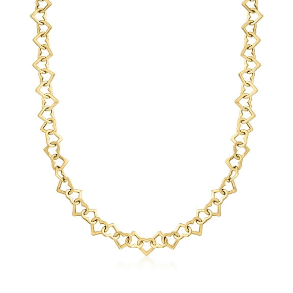 Ross-Simons 14kt Yellow Gold Heart-Link Necklace, Women's, Adult