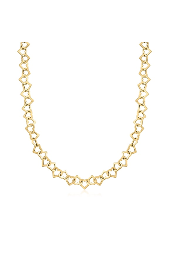 14kt Yellow Gold Heart-Link Necklace, Women's, Adult