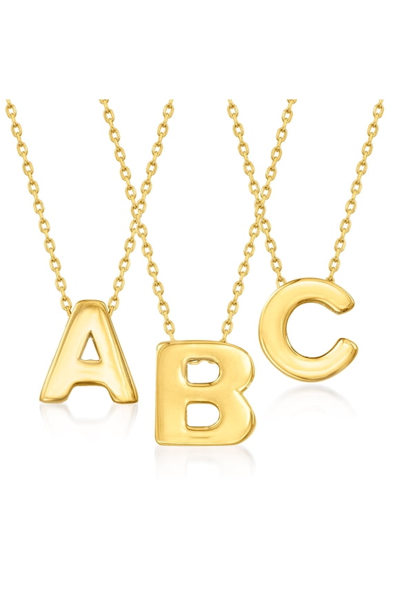14kt Yellow Gold Mini Initial Necklace, Women's, Adult