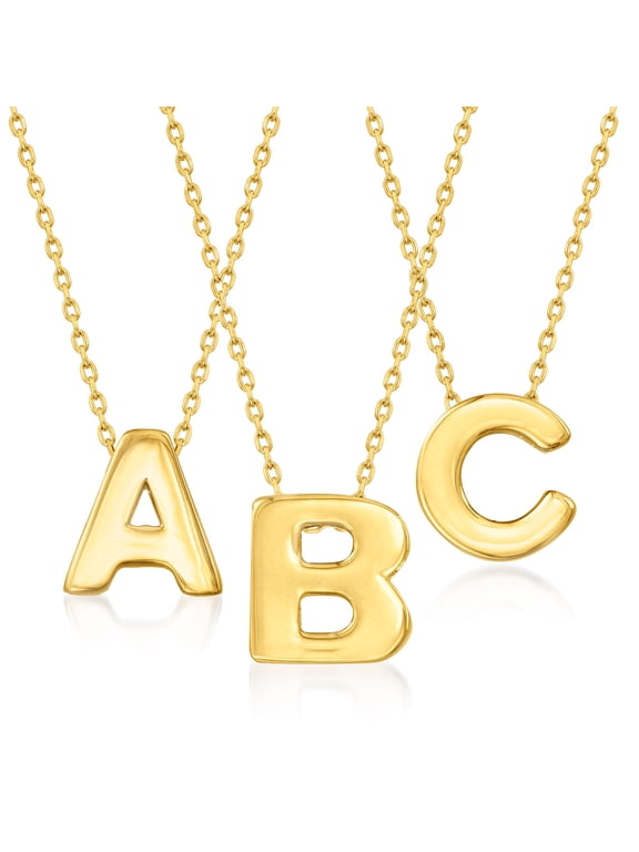 14kt Yellow Gold Mini Initial Necklace, Women's, Adult