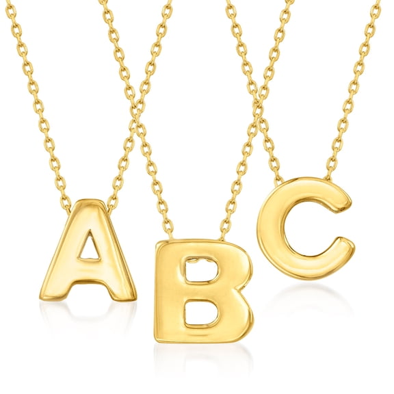 Ross-Simons 14kt Yellow Gold Mini Initial Necklace, Women's, Adult