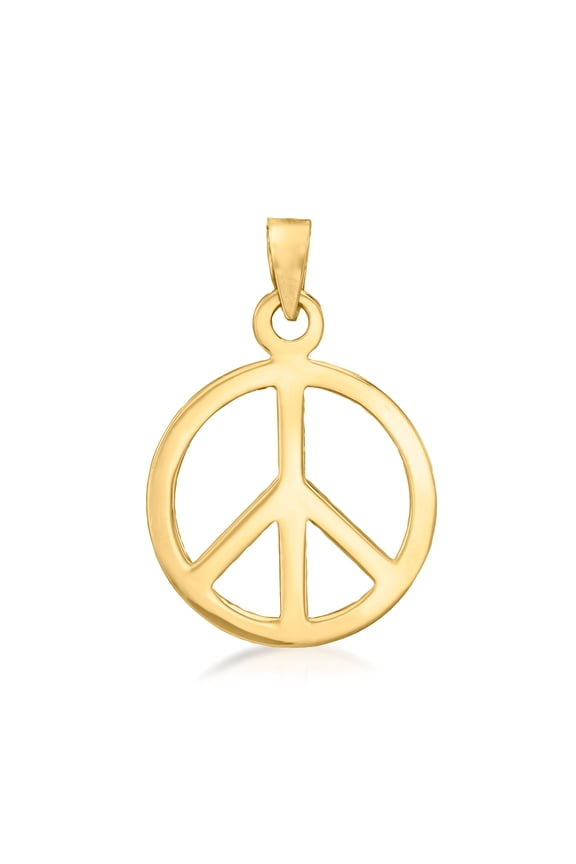 14kt Yellow Gold Peace Sign Pendant, Women's, Adult