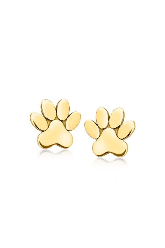14kt Yellow Gold Petite Animal Paw Stud Earrings, Women's, Adult