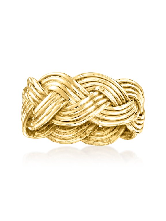 14kt Yellow Gold-Plated Braided Ring, Women's, Adult