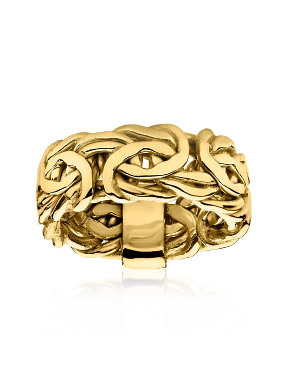14kt Yellow Gold-Plated Byzantine Ring, Women's, Adult