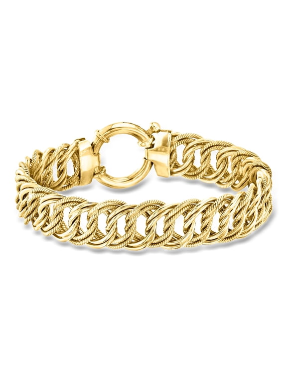 14kt Yellow Gold-Plated Circle-Link Bracelet, Women's, Adult
