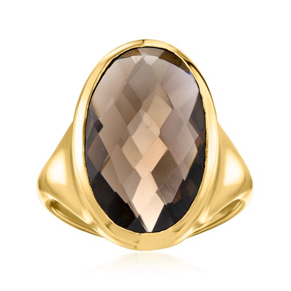 Ross-Simons 14kt Yellow Gold-Plated Ring With 7.75 Carat Smoky Quartz, Women's, Adult