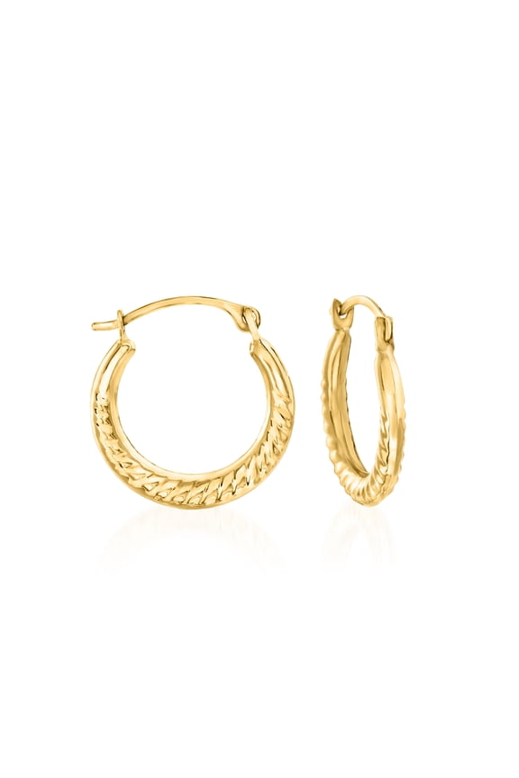 14kt Yellow Gold Small Roped Hoop Earrings, Women's, Adult